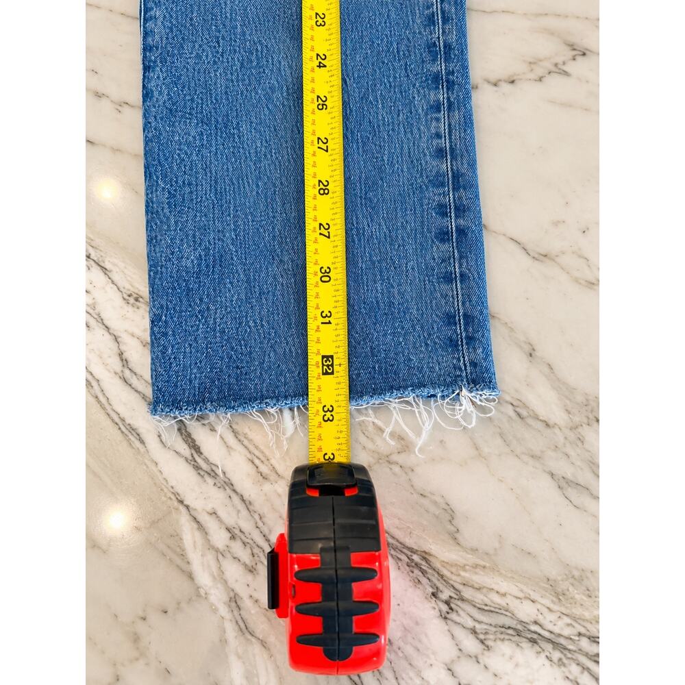 90s Minimalist Capsule Raw Hem Madewell Perfect Vintage Straight Crop Jeans 27 - Picture 10 of 14